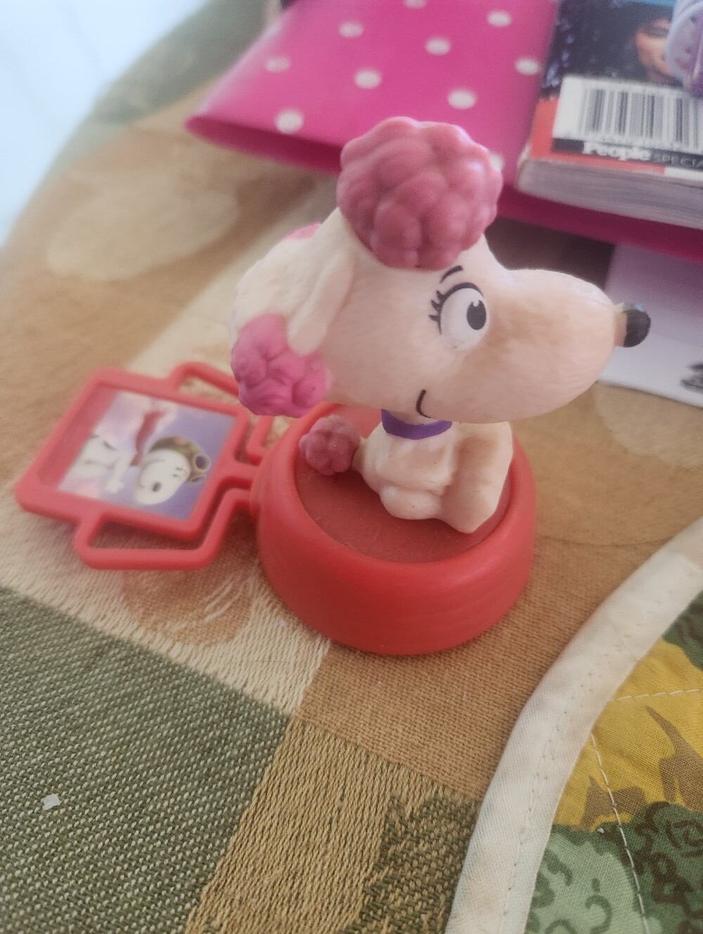 McDonald's Pink Poodle Figure with Red Base